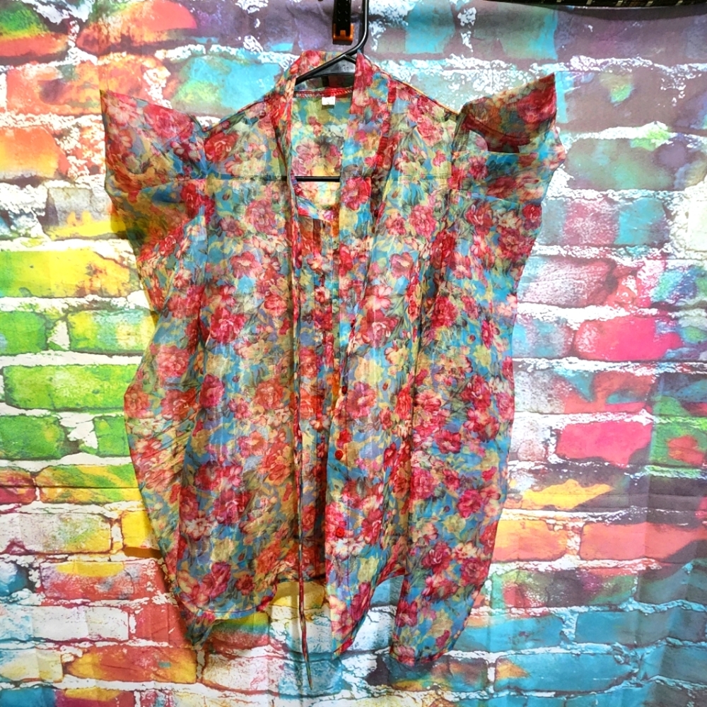 Silk floral top